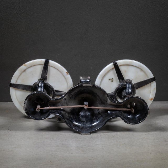 Black Late 19th C. Fairbanks Standard Cast Iron & Marble Balance Scale For Sale - Image 8 of 9