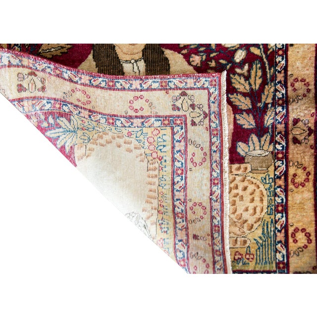 19th Century Pictorial Lavar Kirman Rug For Sale - Image 11 of 13