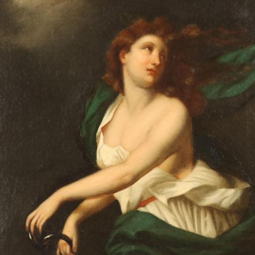 Giulio Aristide Sartorio, Allegory of Hope, Oil on Canvas, Framed For Sale - Image 4 of 16