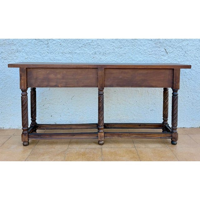 Early 20th Century Spanish Baroque Style Hardwood Console Table, 1930s For Sale - Image 10 of 10