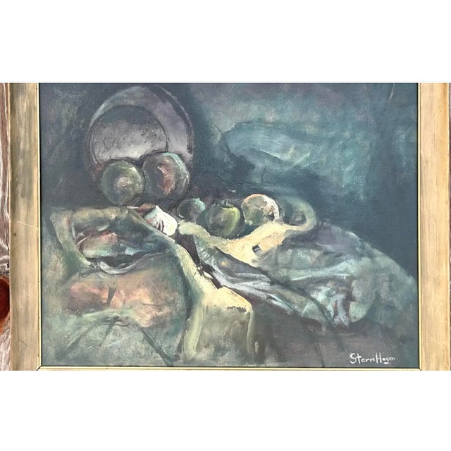 Vintage Boho Original Oil Painting Signed Stern Hagen For Sale - Image 10 of 12