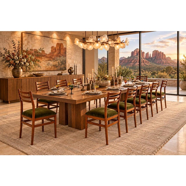 Brazilian Modern Set of Twelve Chairs in Caviuna wood & Olive Velvet, Arrendamento, 1960s, Lot 661-1181 For Sale - Image 4 of 18
