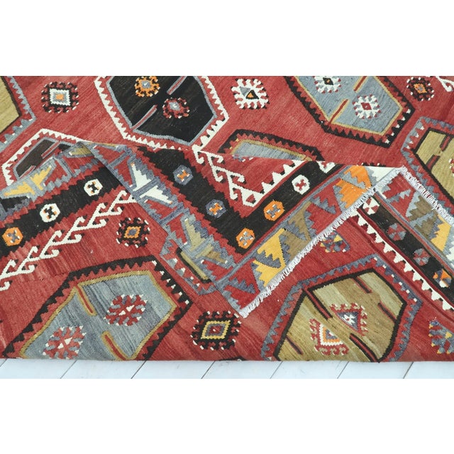 Vintage Turkish Sivas Nomad's Kilim Large Rug For Sale - Image 4 of 13