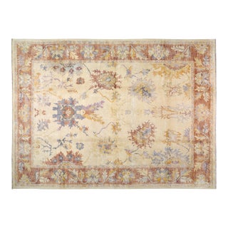 Contemporary Oushak Hand Knotted Wool Rug,10'X13'6" For Sale