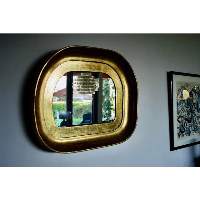 Wood Large Anthroposophic Gold Leaf-Gilded Mirror by Max Knolls, 1950s For Sale - Image 7 of 10