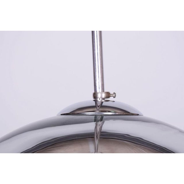Mid-Century Chandelier in Chromed Steel and Opaline Glass, Germany, 1970s For Sale - Image 6 of 12