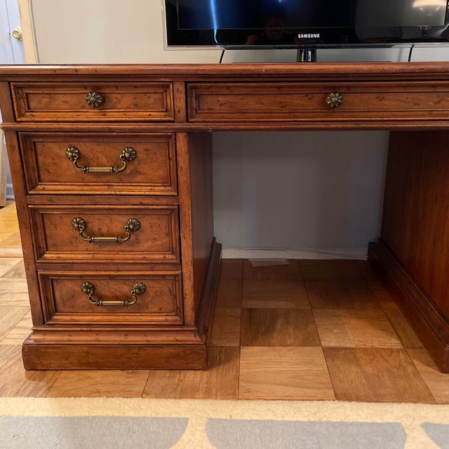 1960s 1960s Drexel Heritage Jr Executive Georgian Style Partners Desk For Sale - Image 5 of 12