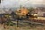 1970s Oil Painting Village by the River For Sale