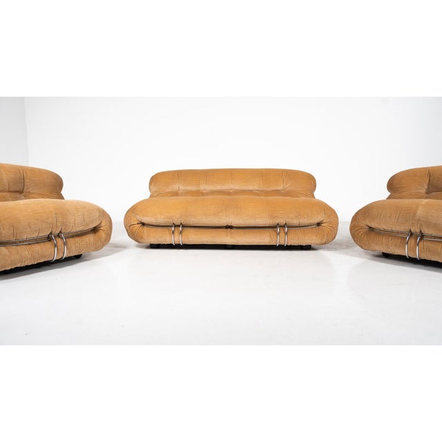 Mid-Century Soriana Seating Set by Tobia & Afra Scarpa for Cassina, 1970s, Set of 3 For Sale - Image 3 of 12