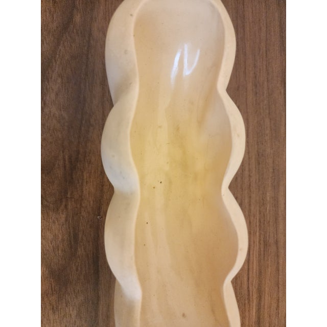 Rare Fulham Pottery Sculptural Bowl, Hand-Signed Adler Ware, Spry-Era English Art Pottery Centrepiece, Unglazed Cream Vessel For Sale - Image 4 of 8