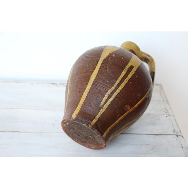 Brown Rare 19th Century, Portuguese Jug With Handle, Tin-Glazed Earthenware, Pottery For Sale - Image 8 of 8