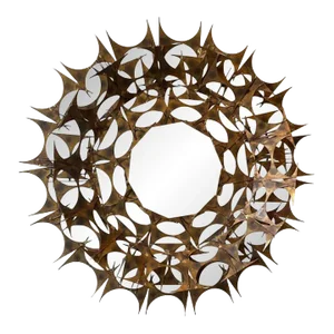 1970s Marc Weinstein Brutalist Sunburst Metal Mirror