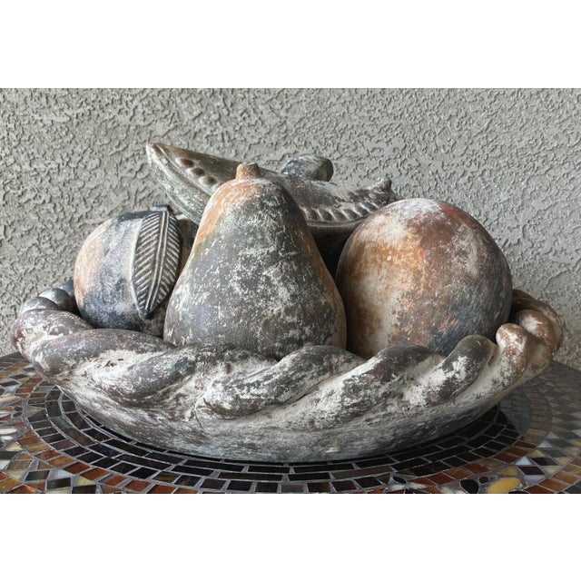 Late 20th-Century Mexican Barro Rojo (Red Clay) Earthenware Centerpiece Faux Fruit Platter - 8-Pieces For Sale - Image 11 of 18