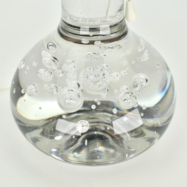 Late 20th Century 1975 Floris Meydam for Royal Leerdam Solid Crystal Table Lamp Bubbles For Sale - Image 5 of 10