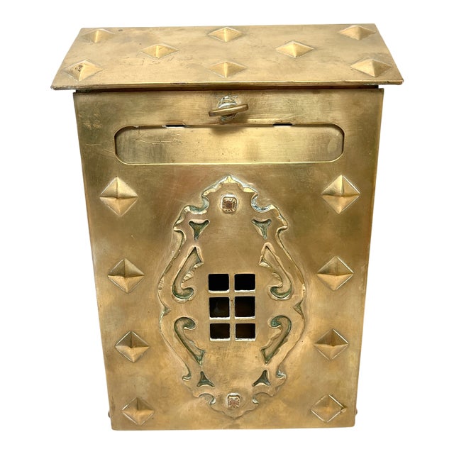 Antique Vintage Solid Brass Mailbox: Wallmount Letterbox For Sale