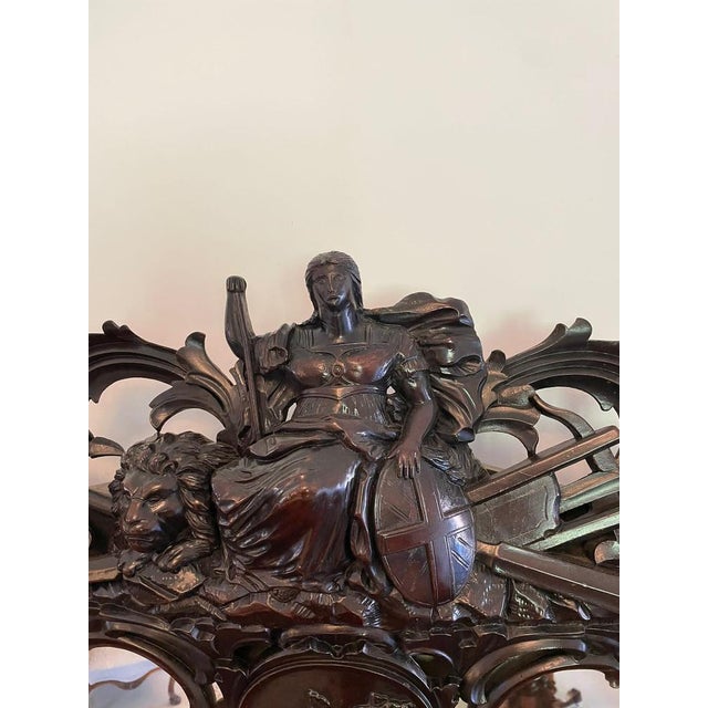 Large Antique Victorian Console Table in Carved Mahogany with Mirror Back For Sale - Image 3 of 18