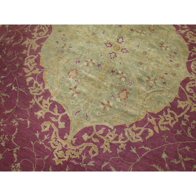 Plum Color Early 20th Century Antique Turkish Ghiordes Rug For Sale In New York - Image 6 of 6