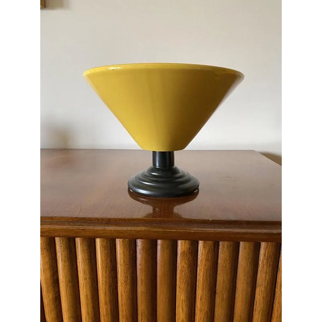 Postmodern Yellow Conic Vase, Italy, 1980s For Sale - Image 6 of 12