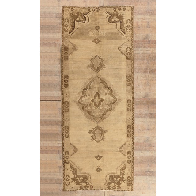 Vintage Turkish Oushak Rug, 05'01 X 12'09 For Sale - Image 10 of 10
