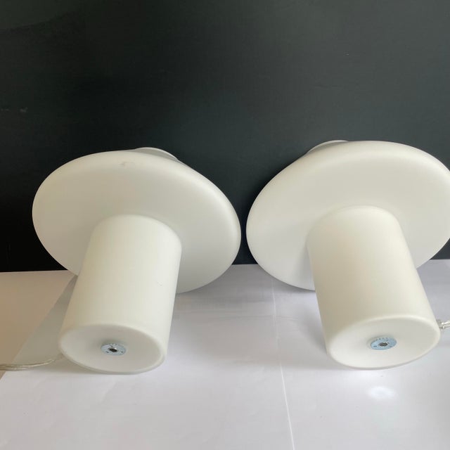 Vintage Hala Zeist Opaline Glass Mushroom Table Lamps - a Pair For Sale In New York - Image 6 of 8