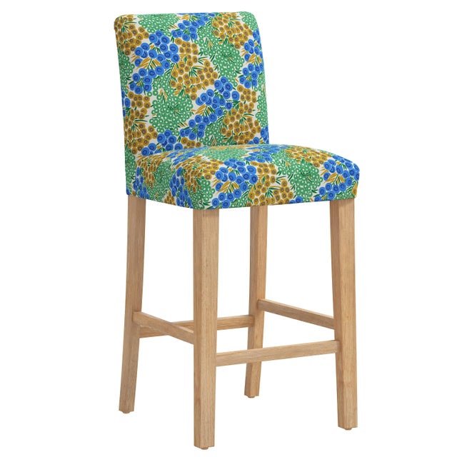 Royal Blue Chelsea Bar Stool in Blue Citrine Loiret For Sale - Image 8 of 8