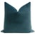 Pair of beautiful custom-made 100% cotton velvet pillows in French Blue. Meticulously handcrafted with serged interior...