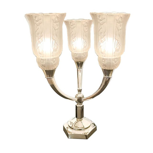 Metal Art Deco Table Lamps, Set of 2 For Sale - Image 7 of 18