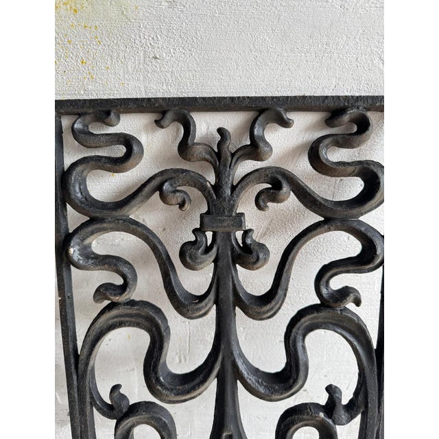 Metal Vintage Wrought Iron Grilles Ornamental Scrollwork, Set of 2 For Sale - Image 7 of 9
