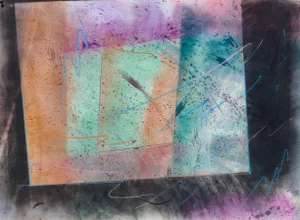 "Colors in Geometry" Contemporary Abstract Pastel Drawing on Paper by Martha Holden