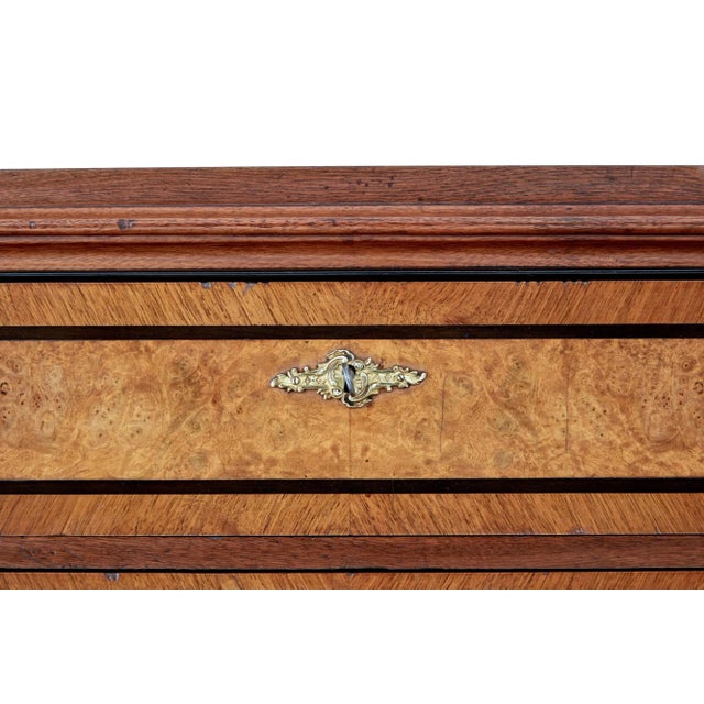 Tall Antique Chest of Drawers in Burr Walnut For Sale - Image 9 of 10