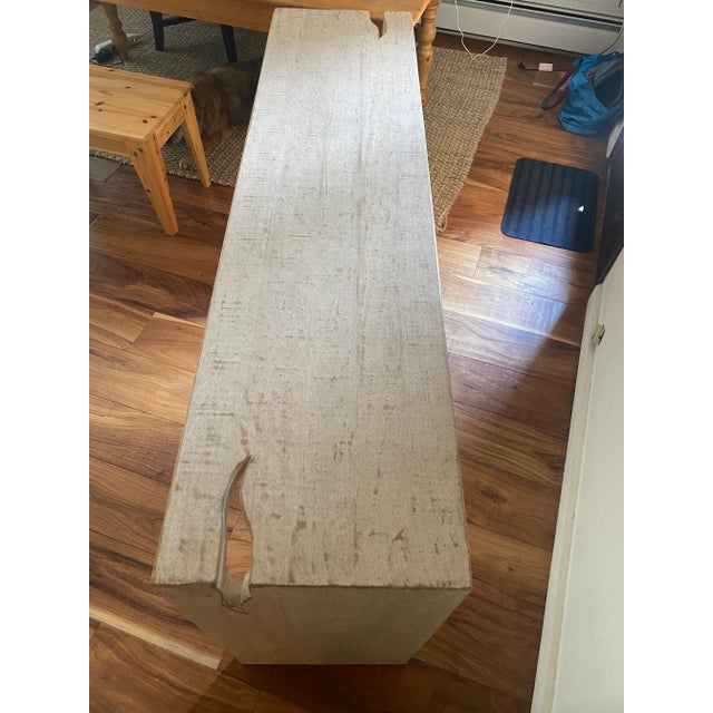 Off White Distress Painted Reclaimed Pine Wood Console Table by Dovetail For Sale In Denver - Image 6 of 13