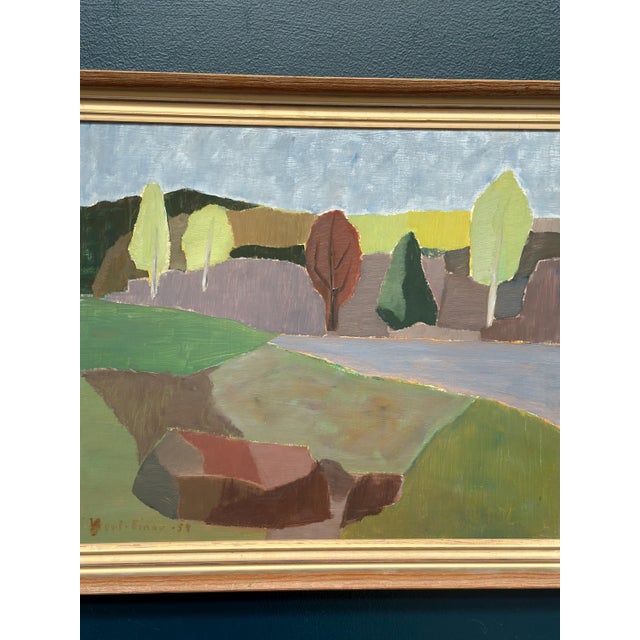 Carl‑einar Andersson, Trees and Fields, 1959, Oil on Panel, Framed For Sale - Image 4 of 18
