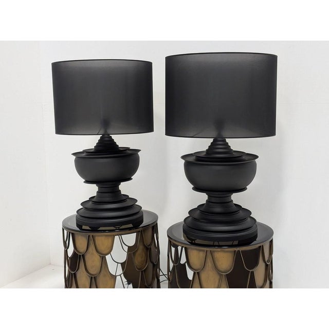 Pagoda Table Lamps from Eichholtz, Set of 2 For Sale - Image 5 of 13