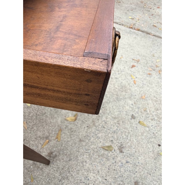 Antique Georgian Style Mahogany Side Table, One Drawer Stand For Sale - Image 9 of 11