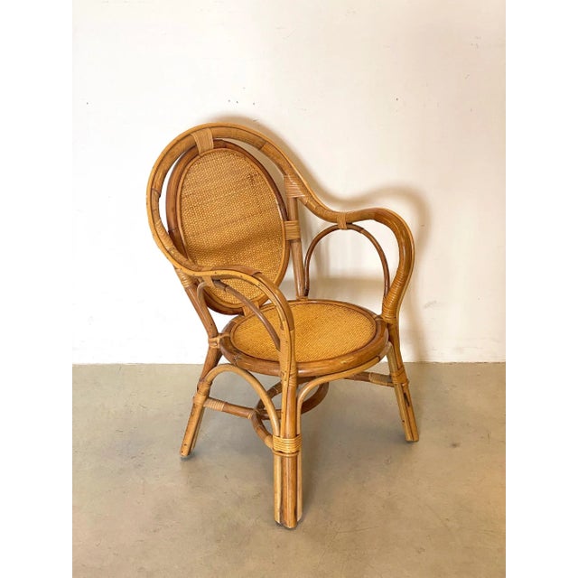 Set of Wicker & Bamboo Armchairs, 1970s For Sale - Image 12 of 15