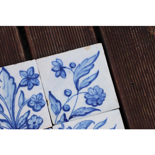 Tile Mural Panel Depicting a Baroque Jardinière With Flowers, Portuguese, 18th Century For Sale - Image 10 of 11