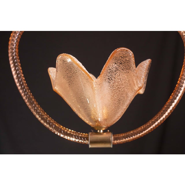 Pink Murano Glass Pendant by Barovier E Toso, 1940s For Sale - Image 11 of 12