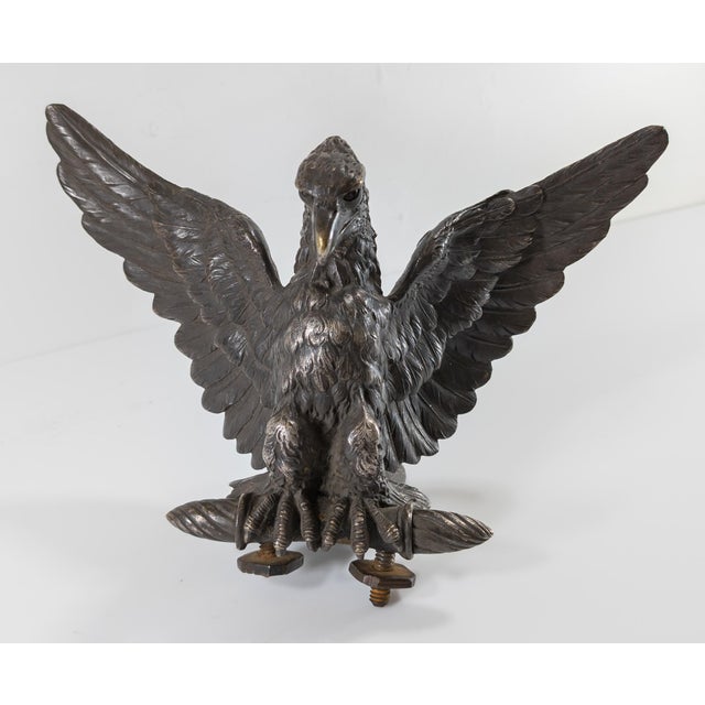 We are selling this great looking European silvered bronze Eagle or Raptor. This bird of prey has great modeling with fine...