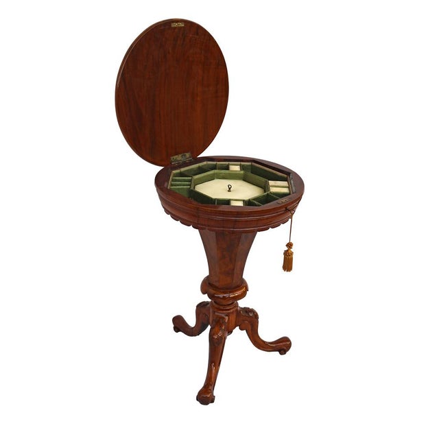 Victorian Style Round Sewing Table For Sale - Image 10 of 10