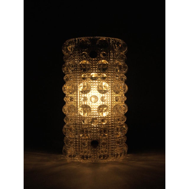 Mid-Century Modern Bubble Crystal Glass and Brass Sconce by Carl Fagerlund for Orrefors, 1960 For Sale - Image 3 of 17