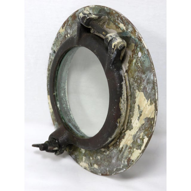 Brass Small Size Antique Brass Ships Porthole For Sale - Image 8 of 13