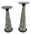 Pair of Polished & Rough Stone Tiles Cone Shape Non Matching Pair of Pedestals For Sale