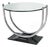 Mid-20 Century French Art Deco Round Chrome Black Side Table For Sale