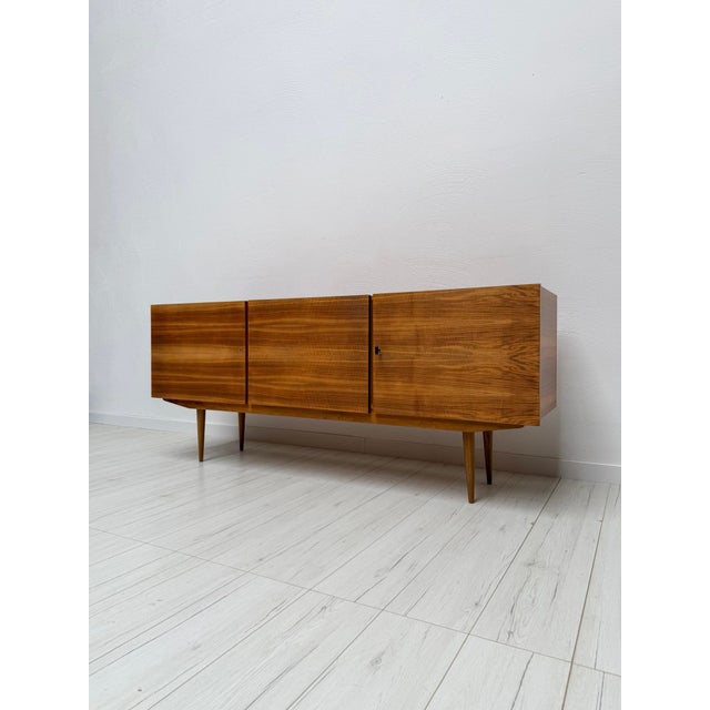 1960s Vintage German Walnut Sideboard, 1960s For Sale - Image 5 of 11