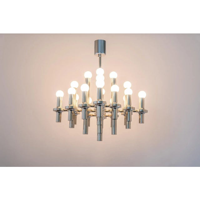 Wonderful mid century chrome chandelier in the manner of scholars made by staff leuchten, manufactured in germany, circa...