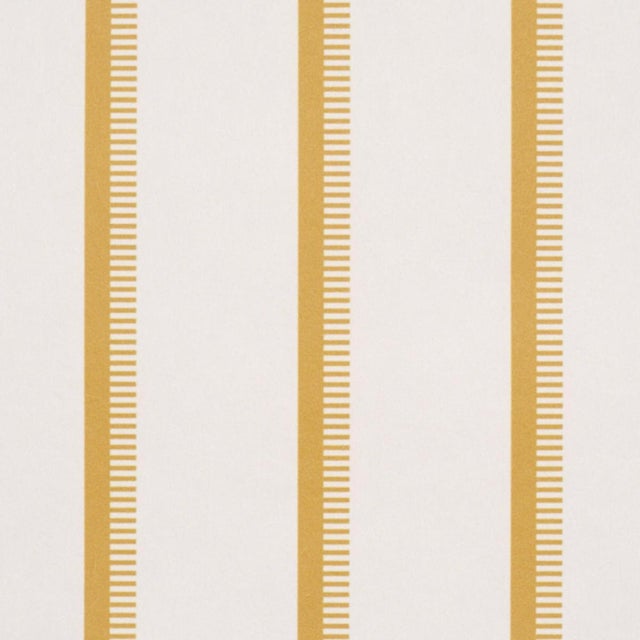 Traditional Schumacher Tyla Stripe Wallcovering In Butternut For Sale - Image 3 of 6