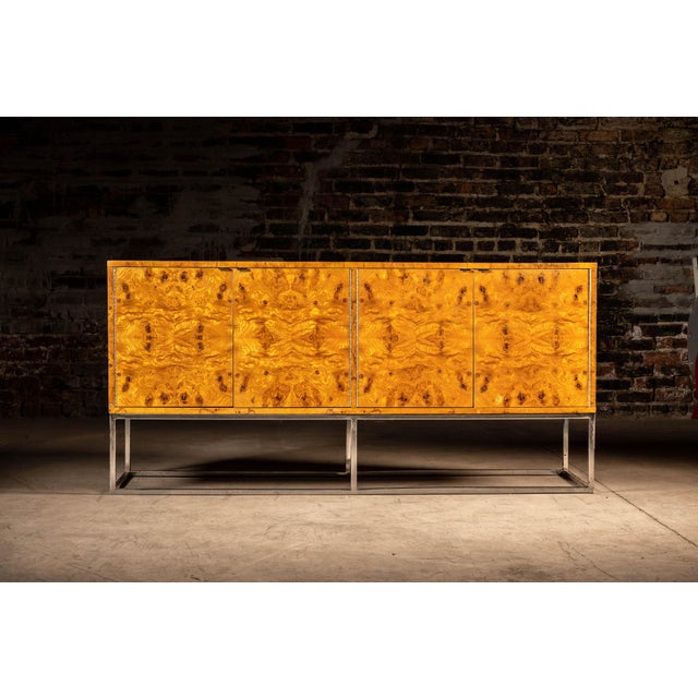 c. 1960s; Bernhardt Furniture - Lenoir, NC Striking Mid-Century Modern credenza from Bernhardt's sought-after Flair...