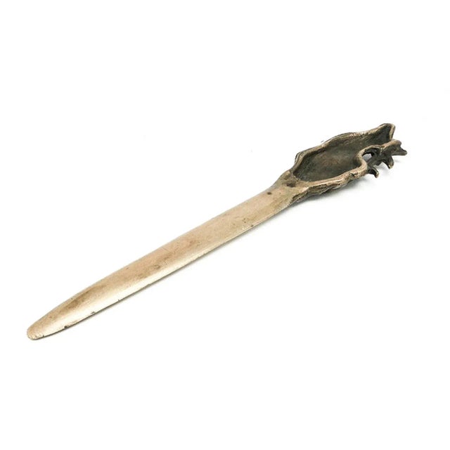 Art Nouveau French Figurative Letters Knife, 1930s For Sale - Image 6 of 6