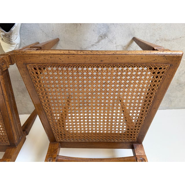 Wood Antique Italian Louis XVI–Style Wood & Cane Accent Chairs – A Pair For Sale - Image 7 of 12