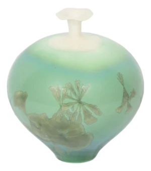Studio Pottery Porcelain Crystalline Vase by Satian Leksrisawat